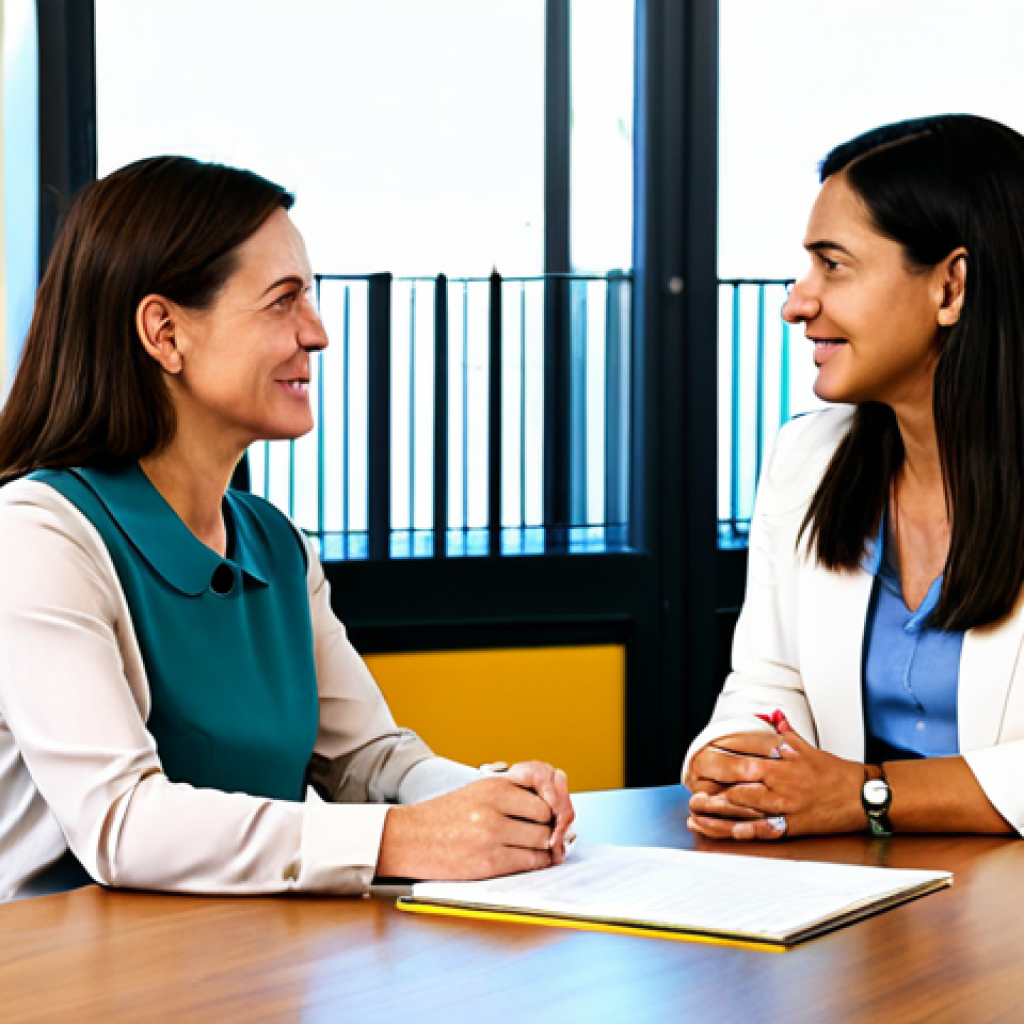 School Social Worker Meeting with Parents**

"A professional, fully clothed female social worker in a modest blouse and slacks, sitting at a table in a brightly lit office, meeting with two parents (a mother and a father) who are also fully clothed in appropriate attire. They are engaged in a collaborative discussion. The background includes bookshelves and educational resources. Safe for work, appropriate content, perfect anatomy, natural pose, professional setting, family-friendly, high quality."

**