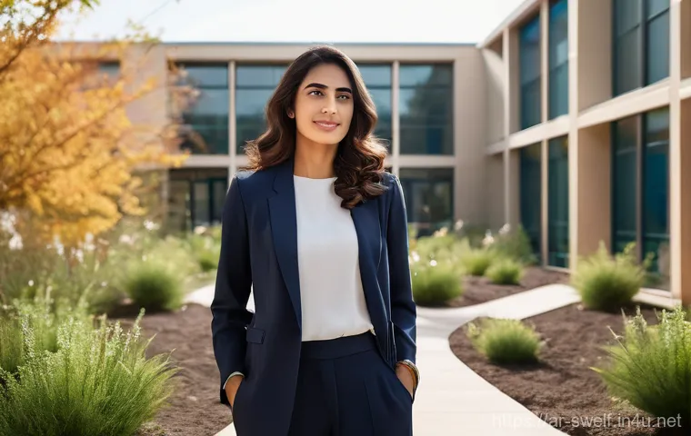 학교사회복지사 이직 준비 과정 - **Prompt: Empowered Career Exploration**
    A thoughtful Arab woman in her late 30s, with a warm an...