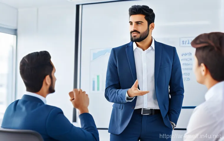 학교사회복지사 이직 준비 과정 - **Prompt: Empowered Career Exploration**
    A thoughtful Arab woman in her late 30s, with a warm an...