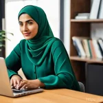 학교사회복지사의 현장 경험을 나누는 방법 - **Prompt 1: "Digital Dialogue on Social Work Experiences"**
    A professional Arab woman, aged 35-4...