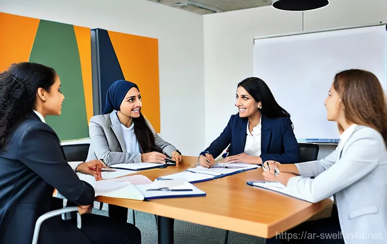 학교사회복지사의 현장 경험을 나누는 방법 - **Prompt 2: "Supportive Guidance in the School Hallway"**
    A compassionate male Arab social worke...