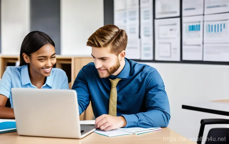 학교사회복지사와 상담사의 차이점 - **A compassionate school social worker** is attentively listening to a thoughtful teenage student in...